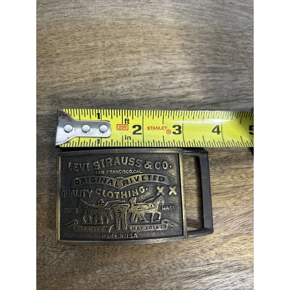 Vintage 1970s Levi Strauss & Co. Original Brass Belt Buckle Made in USA